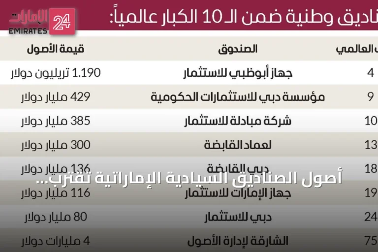 أصول الصناديق السيادية الإماراتية تقترب من 2.7 تريليون دولار