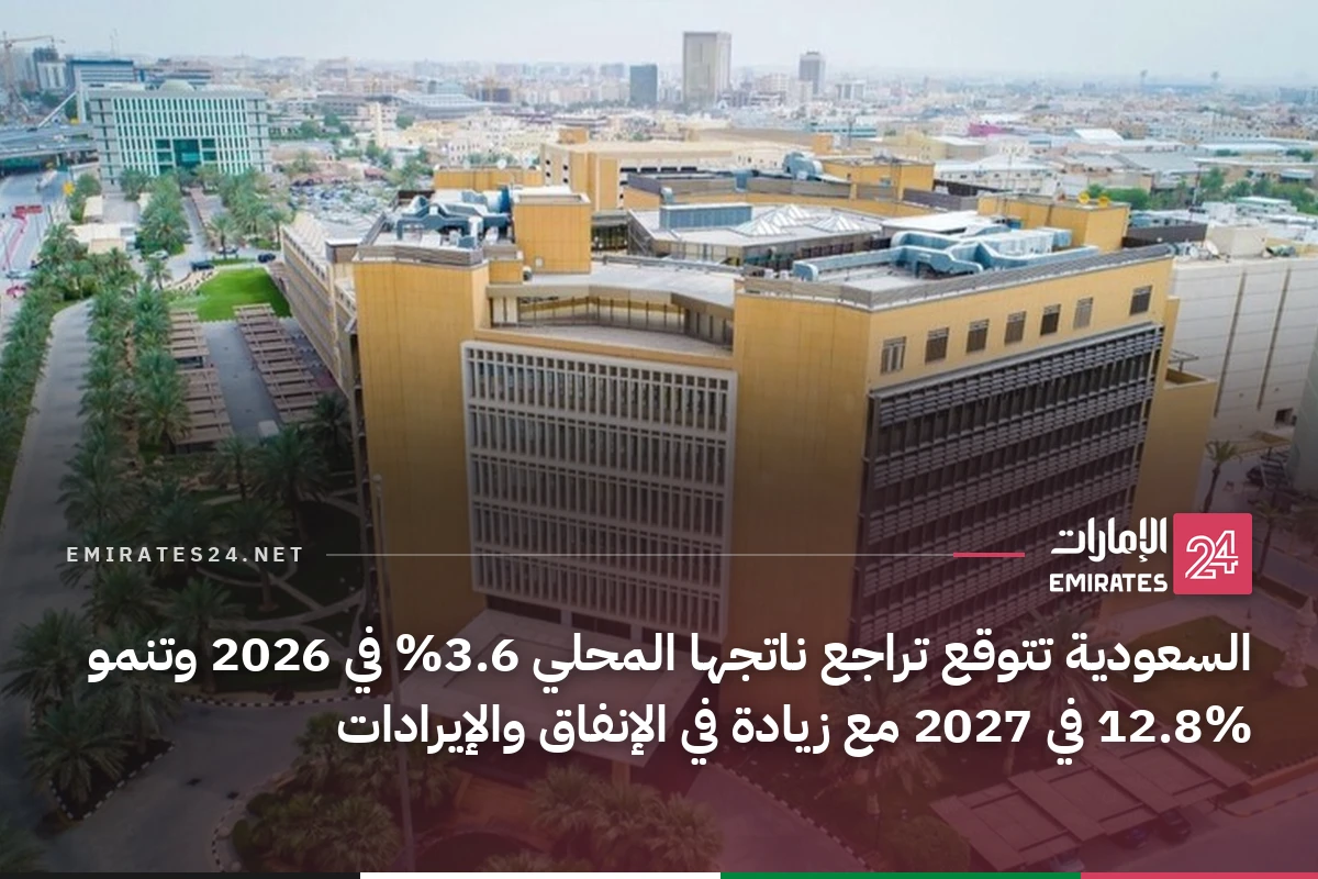 السعودية تتوقع تراجع ناتجها المحلي 3.6% في 2026 وتنمو 12.8% في 2027 مع زيادة في الإنفاق والإيرادات
