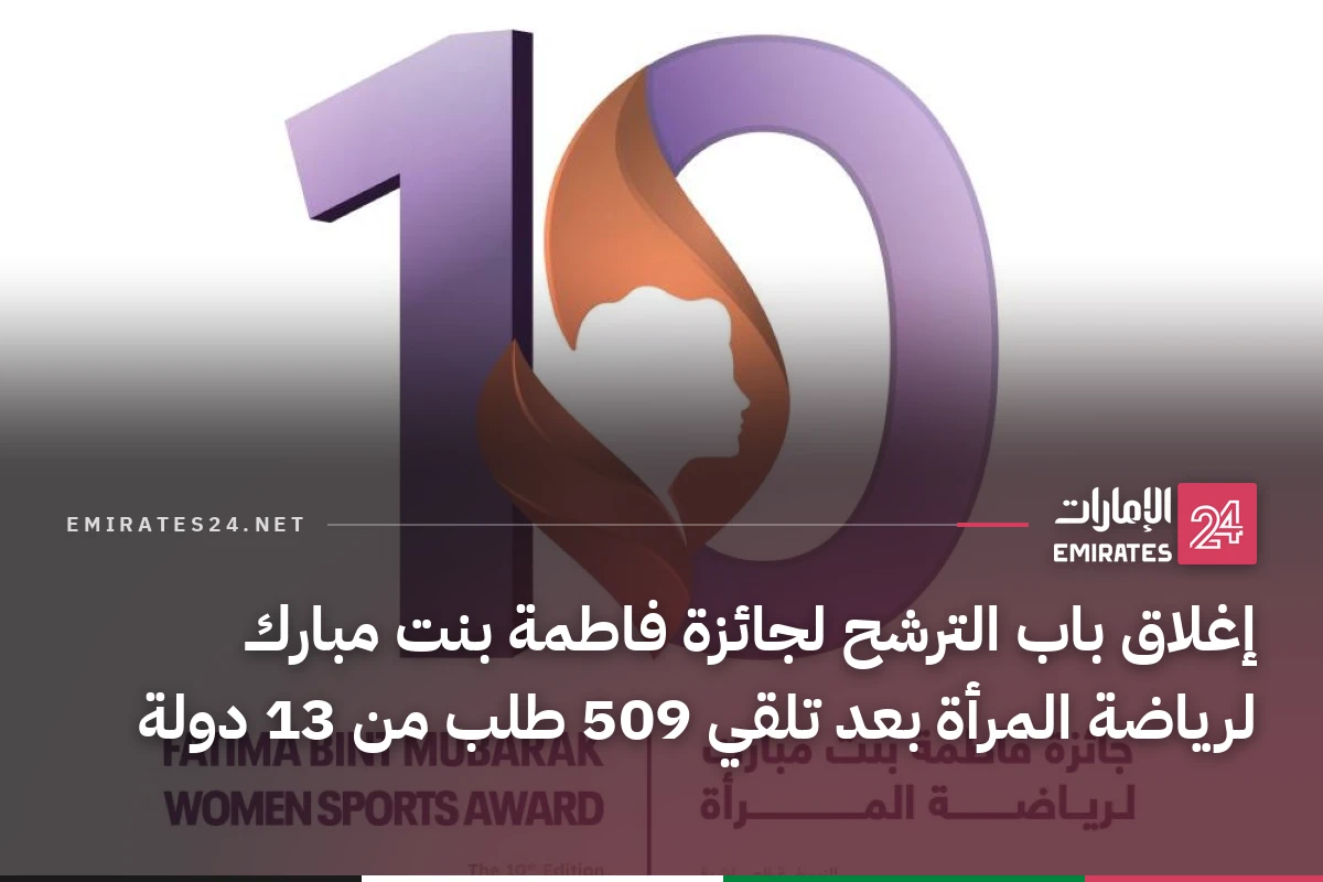 إغلاق باب الترشح لجائزة فاطمة بنت مبارك لرياضة المرأة بعد تلقي 509 طلب من 13 دولة