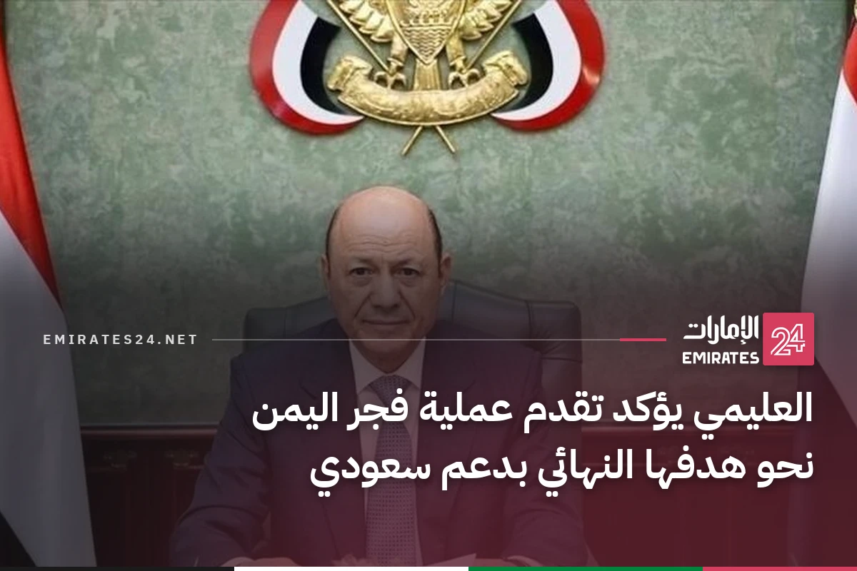 العليمي يؤكد تقدم عملية فجر اليمن نحو هدفها النهائي بدعم سعودي