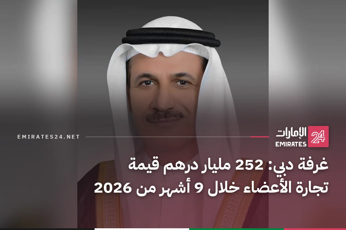 غرفة دبي: 252 مليار درهم قيمة تجارة الأعضاء خلال 9 أشهر من 2026
