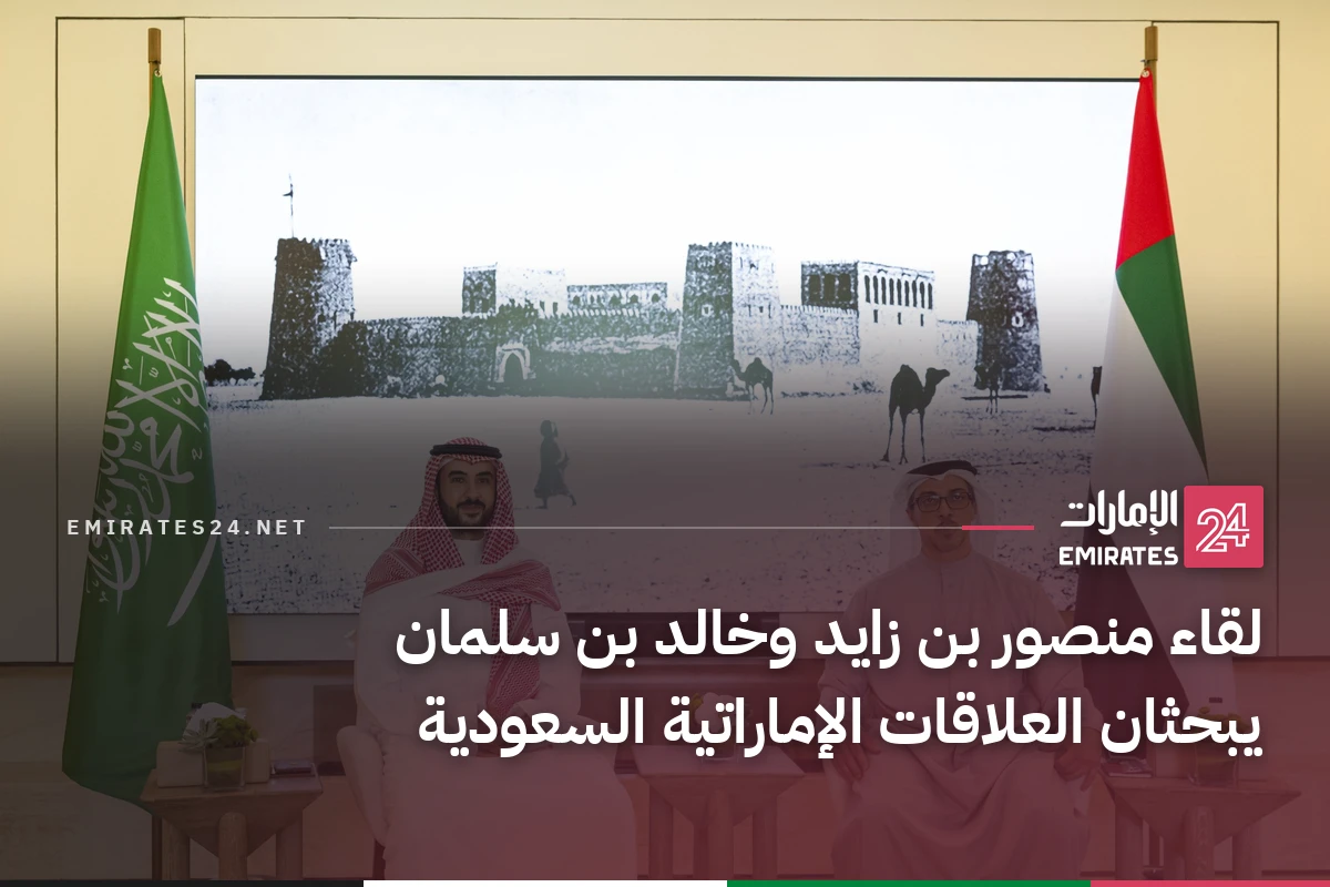 لقاء منصور بن زايد وخالد بن سلمان يبحثان العلاقات الإماراتية السعودية