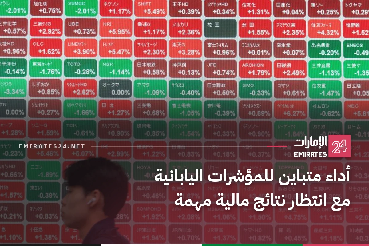 أداء متباين للمؤشرات اليابانية مع انتظار نتائج مالية مهمة