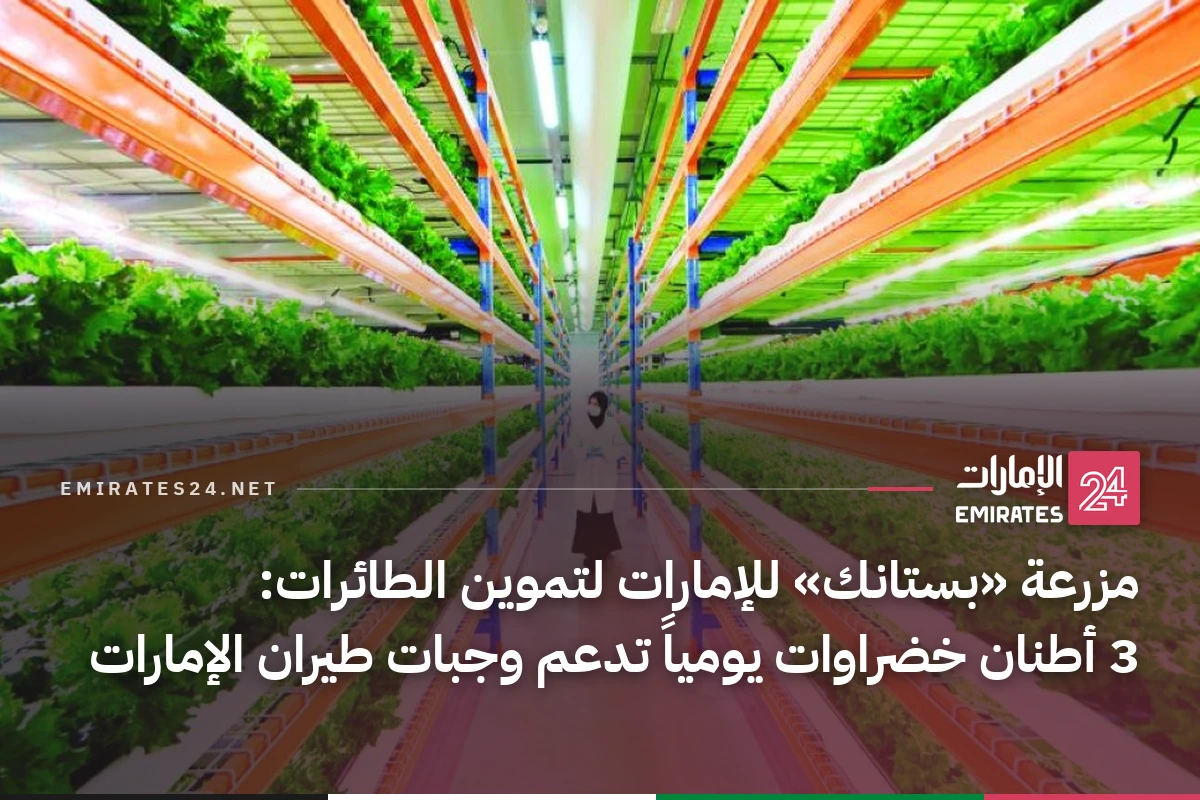 مزرعة «بستانك» للإمارات لتموين الطائرات: 3 أطنان خضراوات يومياً تدعم وجبات طيران الإمارات
