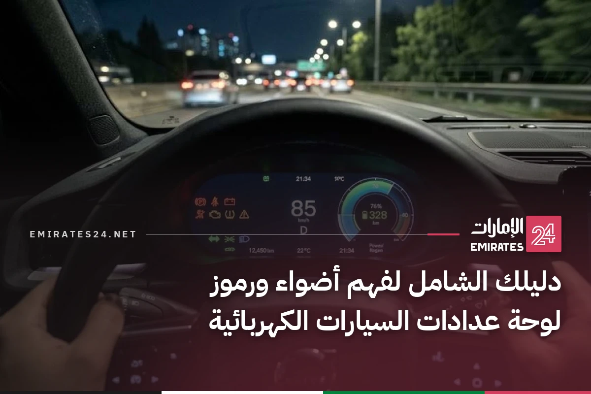 دليلك الشامل لفهم أضواء ورموز لوحة عدادات السيارات الكهربائية