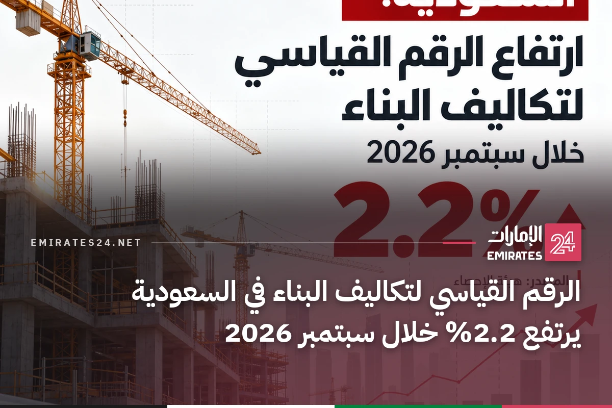 الرقم القياسي لتكاليف البناء في السعودية يرتفع 2.2% خلال سبتمبر 2026