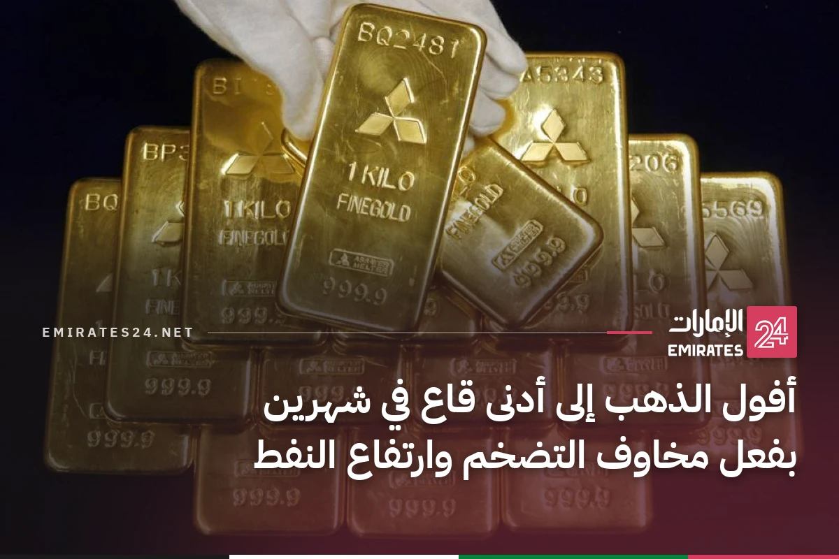 أفول الذهب إلى أدنى قاع في شهرين بفعل مخاوف التضخم وارتفاع النفط