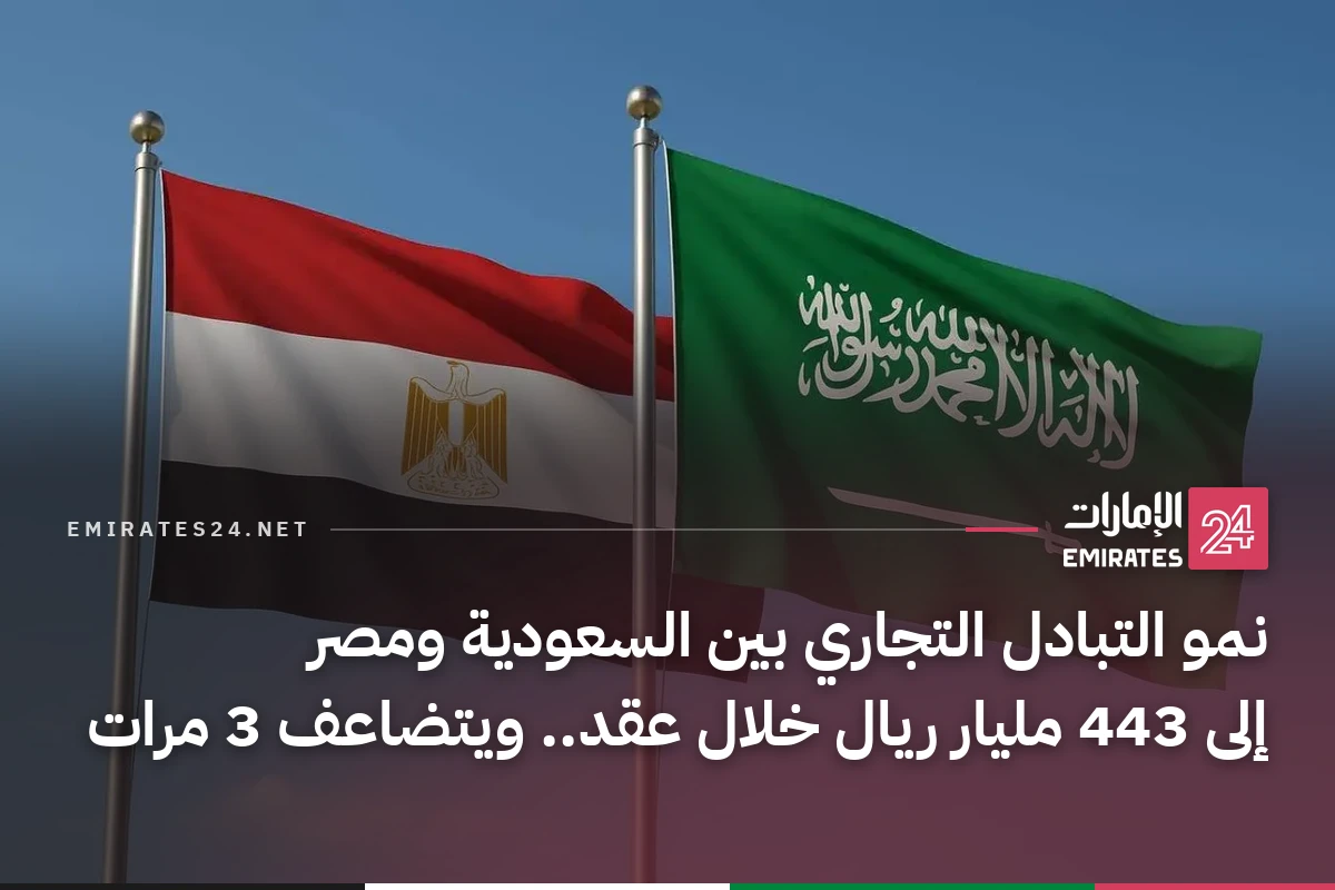 نمو التبادل التجاري بين السعودية ومصر إلى 443 مليار ريال خلال عقد.. ويتضاعف 3 مرات