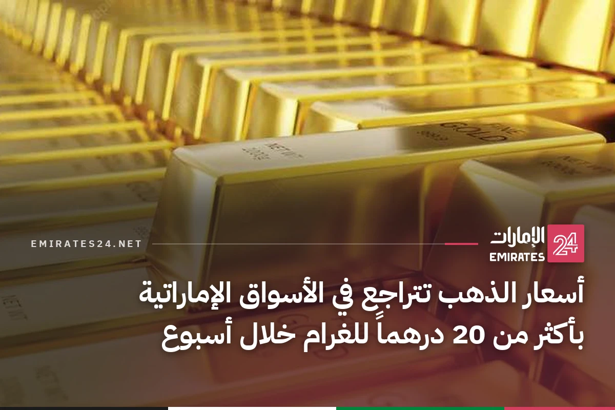 أسعار الذهب تتراجع في الأسواق الإماراتية بأكثر من 20 درهماً للغرام خلال أسبوع