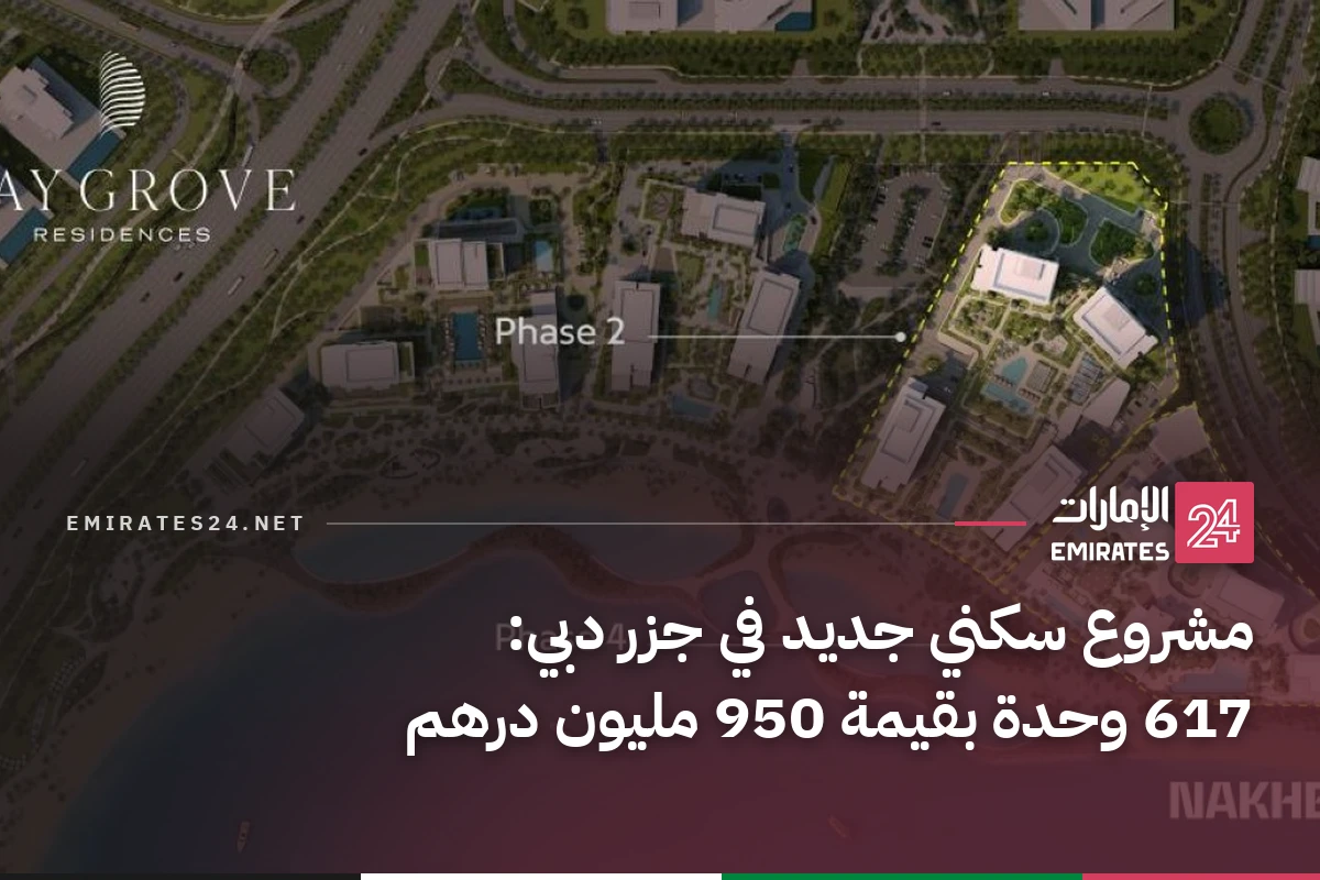 مشروع سكني جديد في جزر دبي: 617 وحدة بقيمة 950 مليون درهم