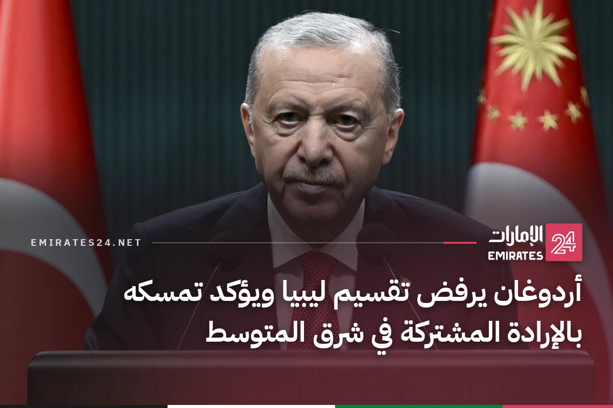 أردوغان يرفض تقسيم ليبيا ويؤكد تمسكه بالإرادة المشتركة في شرق المتوسط
