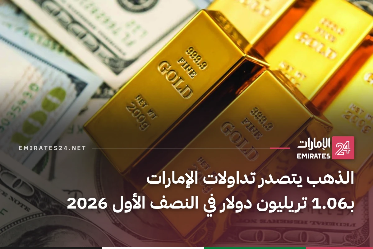 الذهب يتصدر تداولات الإمارات بـ1.06 تريليون دولار في النصف الأول 2026