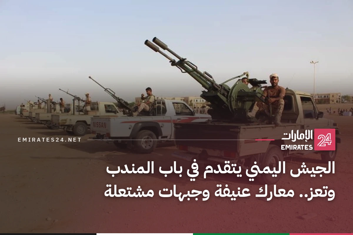 الجيش اليمني يتقدم في باب المندب وتعز.. معارك عنيفة وجبهات مشتعلة