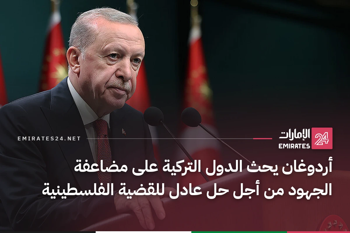 أردوغان يحث الدول التركية على مضاعفة الجهود من أجل حل عادل للقضية الفلسطينية