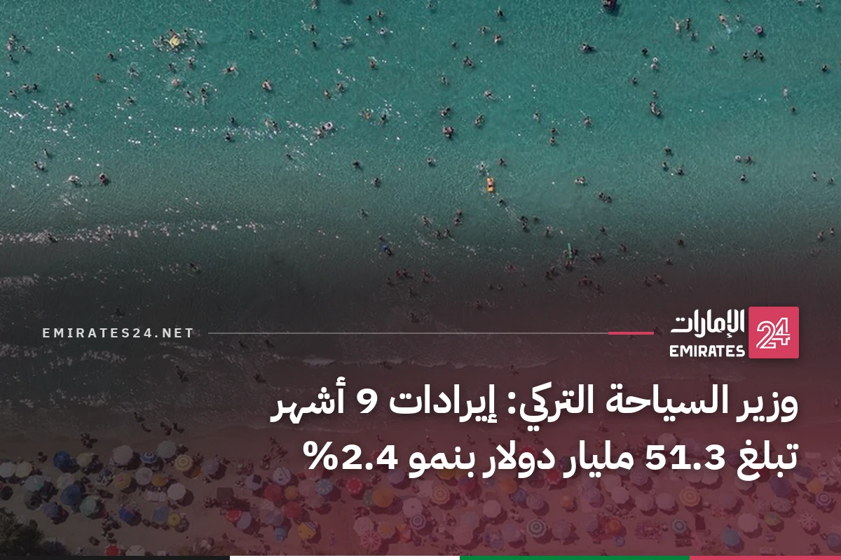 وزير السياحة التركي: إيرادات 9 أشهر تبلغ 51.3 مليار دولار بنمو 2.4%